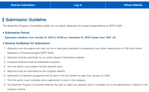 [APFP2020] Abstract Submission site is open at “APFP2020 in Taipei” web site.